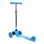 Самокат трехколесный, колеса PVC со светом 110мм, голубой, размер 52х10,5см, ручка металл.съемная