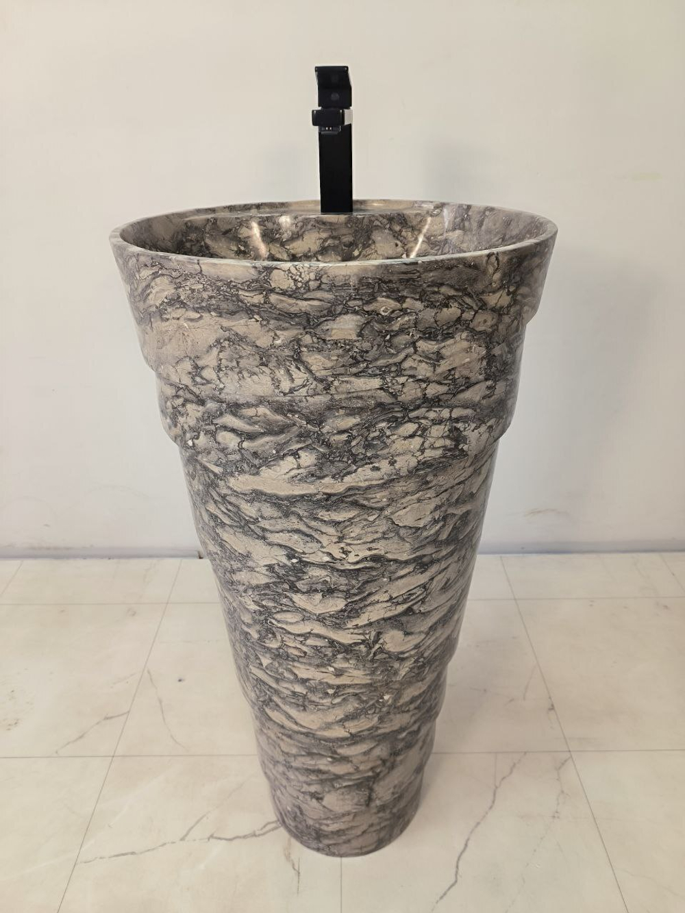 Раковина напольная из мрамора Pedestal Doreng Spiral MN-65926 40х40х90