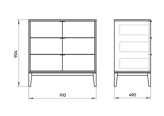 Комод Fjord 3 ящика (темно-серый)