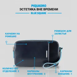 Клатч мужской Piquadro Blue Square (AC4221B2/BLU2) 3