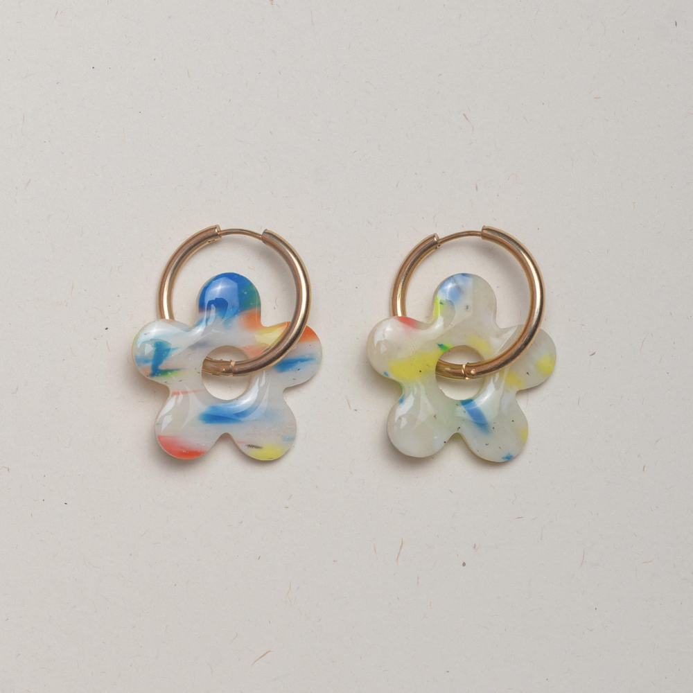 Recycle Object MIDI FLOWER EARRINGS
