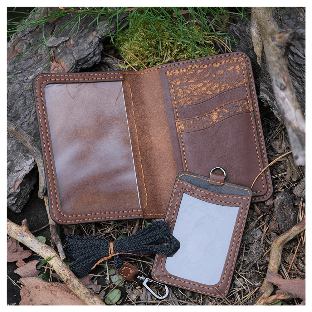 Кожаная обложка для военного билета и картхолдер «Страж - Боевое Сердце»