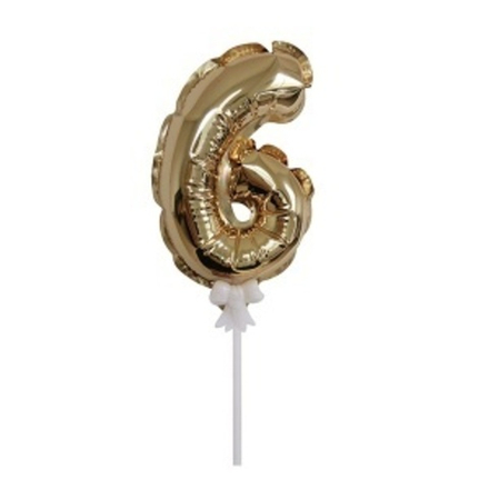 К 7"/18 см Цифра 6 Золото самодув