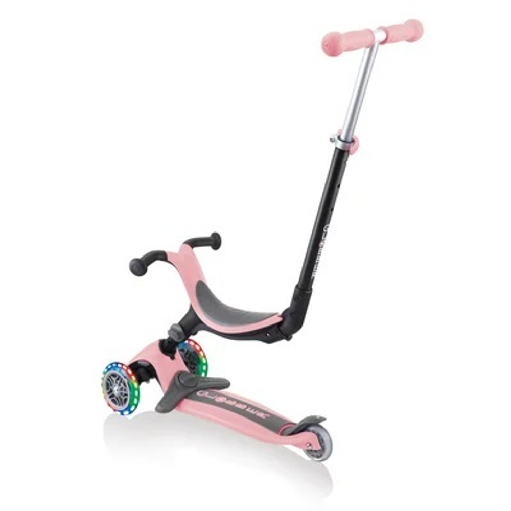 Самокат Globber Go Up Foldable Plus Lights светло-розовый