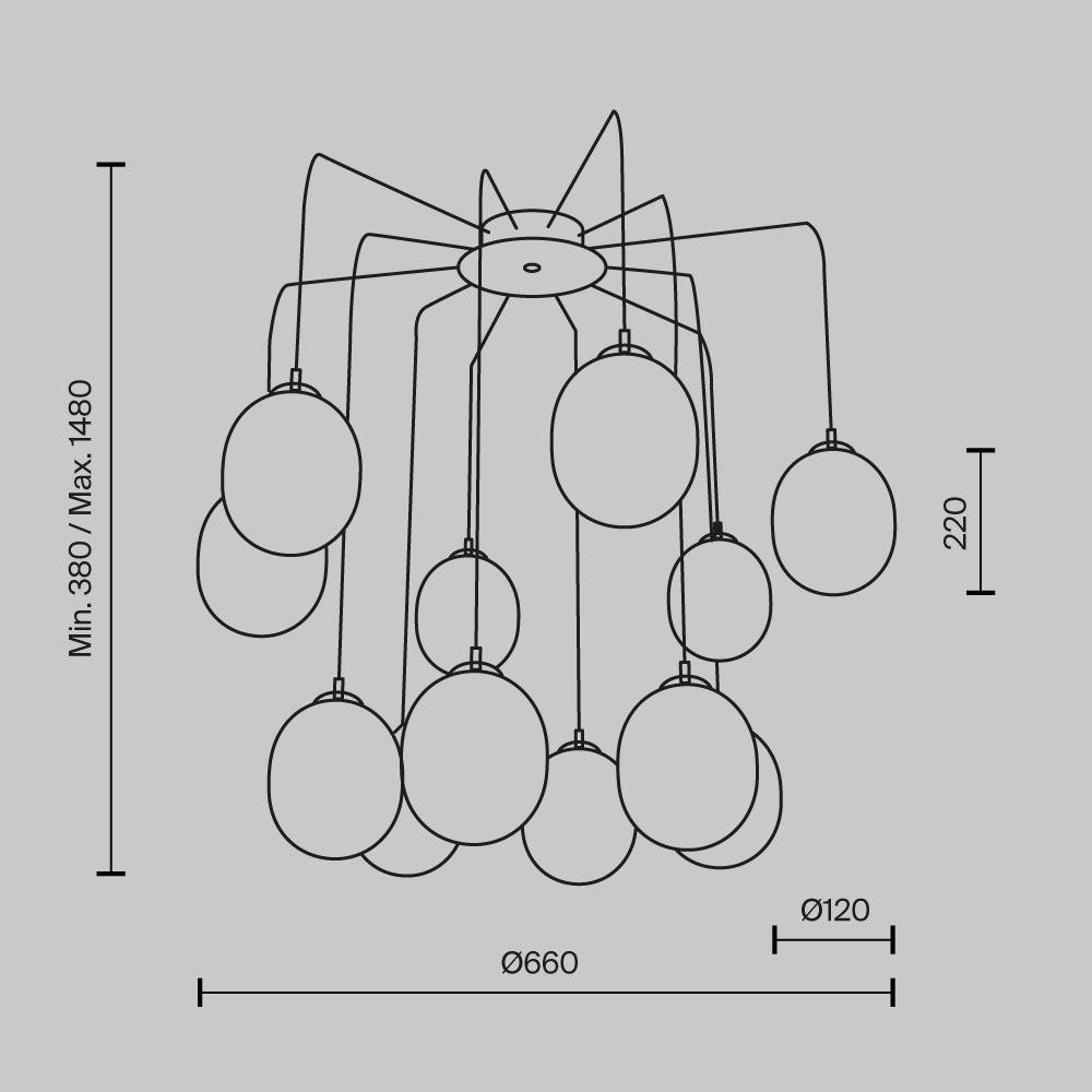 Подвесная люстра Maytoni Branch MOD176PL-12G