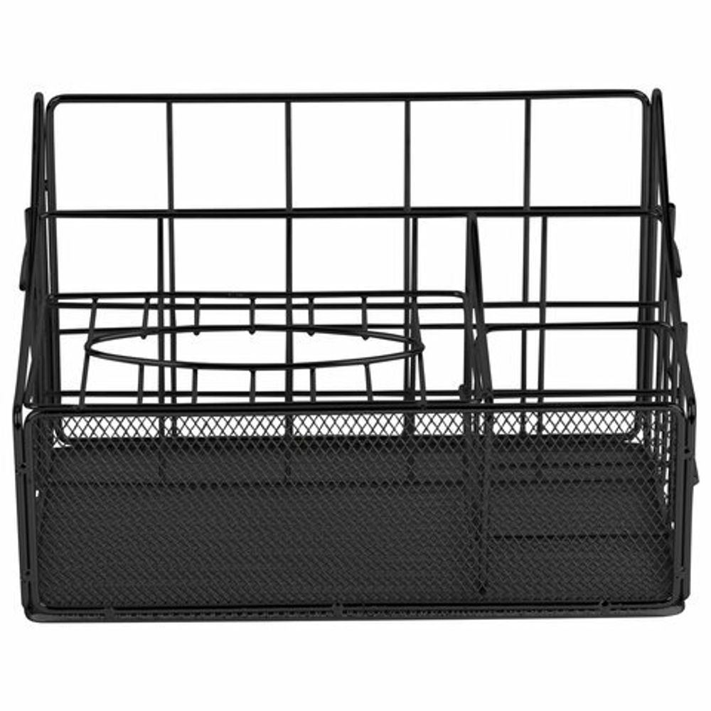 Органайзер для косметики и мелочей металлический 4 секции, MONTE VITA, 160х240х150 мм, черный, 272480