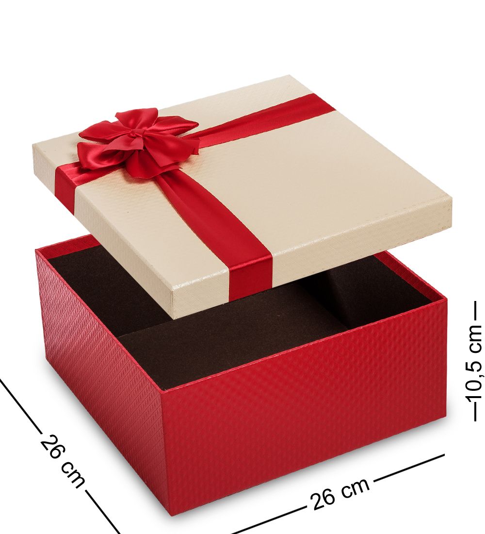WG-51/3-A Коробка подарочная «Квадрат» цв.красн/беж.