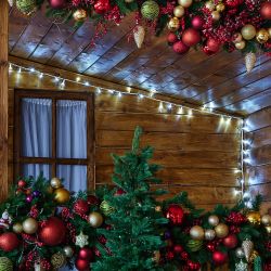 ULD-F90PRO S5M-050-TWK WH Гирлянда светодиодная. 5м. без вилки. С эффектом мерцания. Соединяемая. 50 светодиодов. Белый свет 6000K. IP67. Провод белый. ТМ Uniel