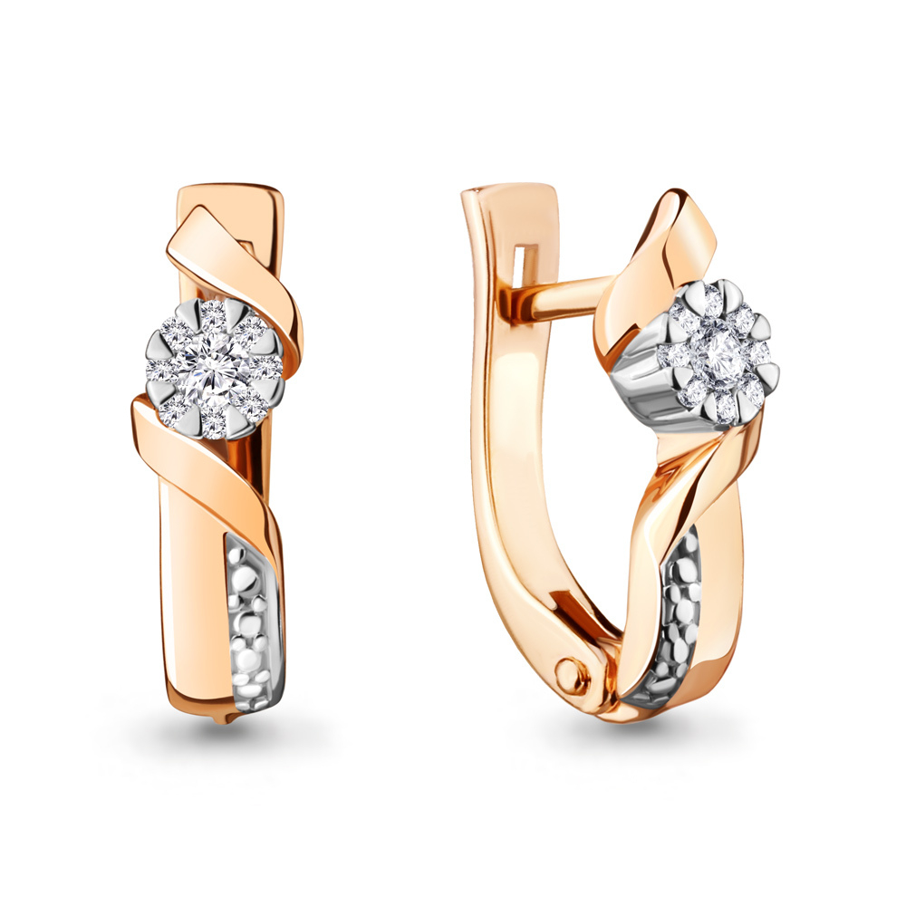 941818к Серьги из Золота с бриллиантами из коллекции "Elegance"