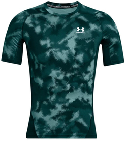 Мужская теннисная футболка Under Armour HeatGear Printed Short Sleeve T-Shirt - hydro teal/white