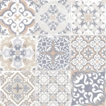 Керамогранит Alma Ceramica GFU04CTR14R Country 60x60 бежевый / голубой сахарный с орнаментом