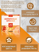 Набор глянцевых акриловых красок 20 цветов