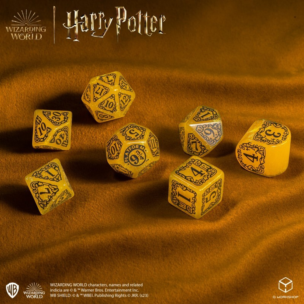 Harry Potter. Hufflepuff Modern Dice Set - Yellow