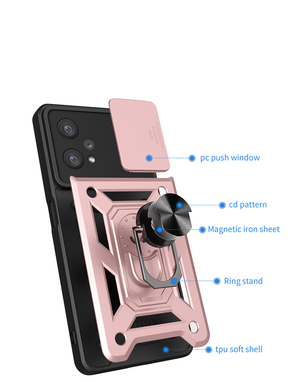 Чехол с кольцом Bumper Case для Realme 9 Pro