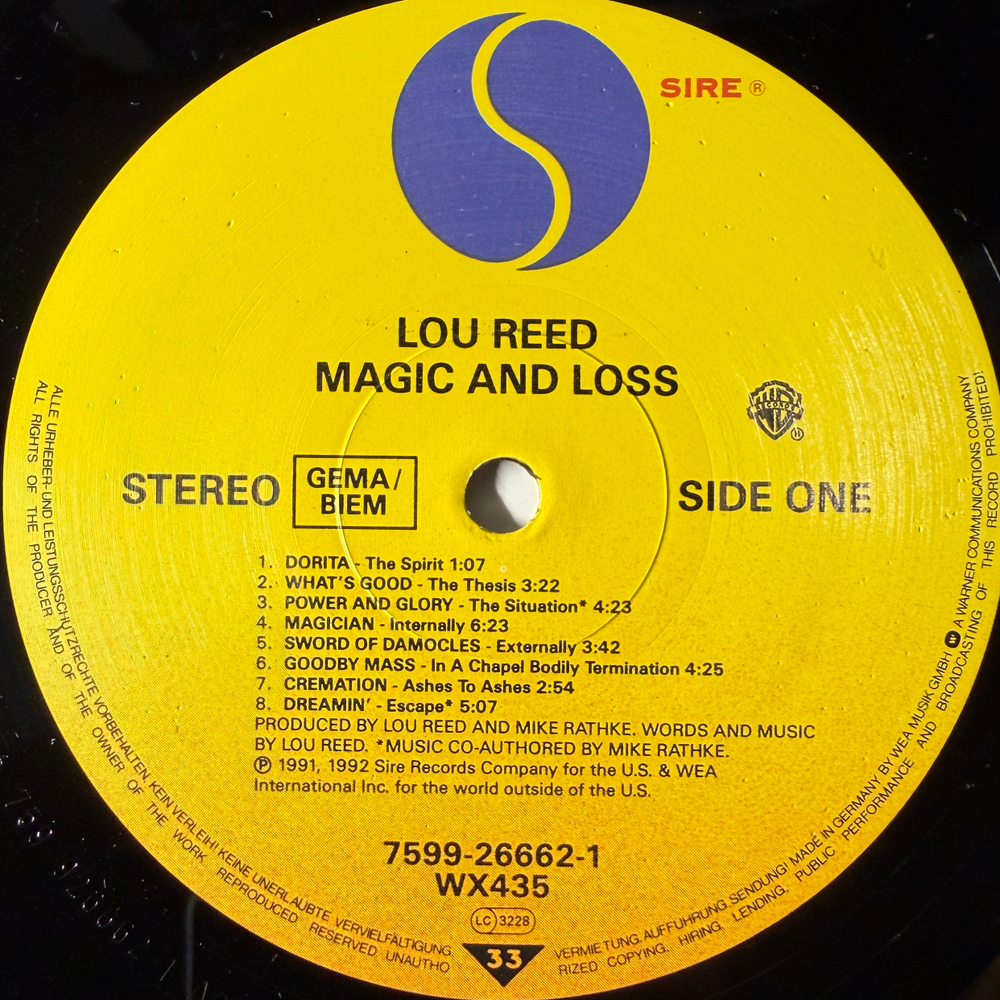 Lou Reed - Magic And Loss (Германия 1992г.)
