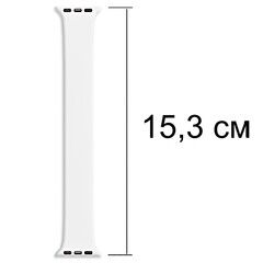 Силиконовый эластичный ремешок без застежек 42 мм / 44 мм / 45 мм / 49 мм для Apple Watch (размер - 153 мм) (Белый)