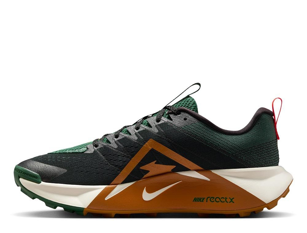 Кроссовки для бега мужские Nike ReactX Wildhorse 10 М Зеленo-Черные