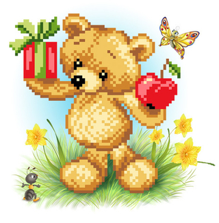 "Мишка  Весы"-4140 ткань с нанесенным рисунком