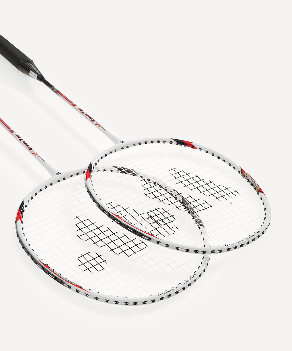 Набор для бадминтона WISH Steeltec 9, 2 ракетки, белый/красный