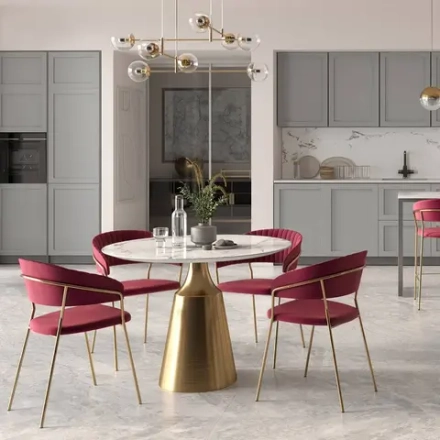 Стул Bradex Home Turin винный с золотыми ножками