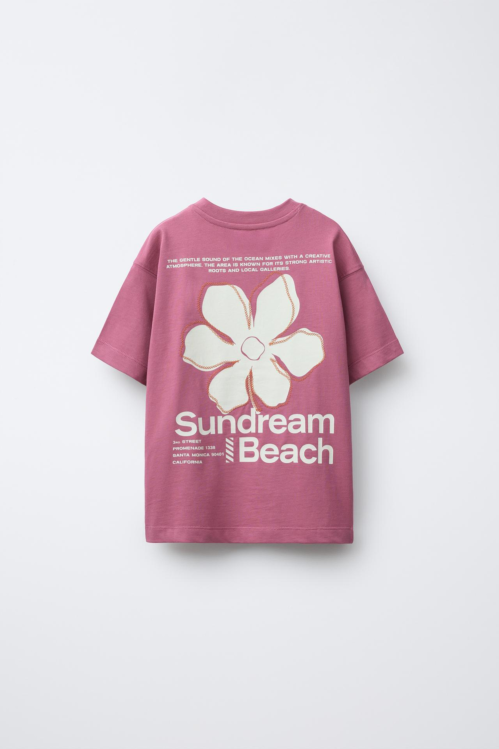 ZARA ФУТБОЛКА С ПРИНТОМ, РОЗОВЫЙ