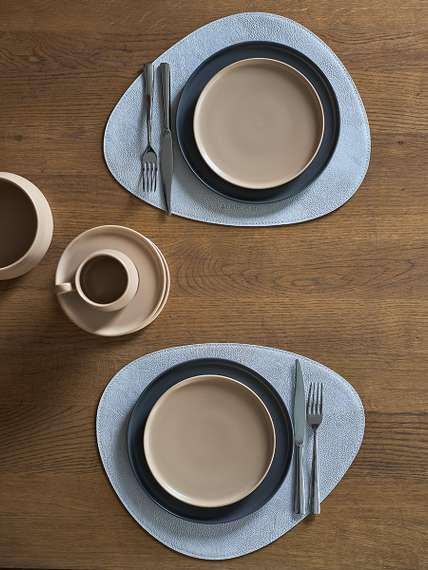 Набор из 2-х двухсторонних сервировочных салфеток drop, 33х41 см, синий/светло-серый