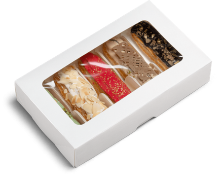 Коробка ForG ECLAIR 5 (для эклеров) Белый, 25*15*5 см