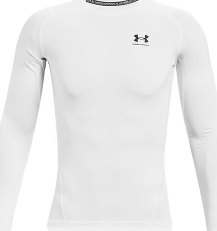 Термобелье Under Armour HeatGear Armour Comp Long Sleeve - white/black