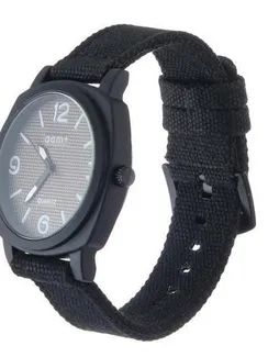 Часы наручные мужские Aam d=4.5 см, ремешок текстиль 25 см, чёрный