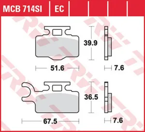 Колодки тормозные дисковые TRW MCB714EC