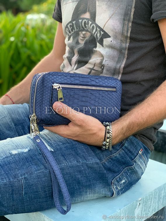 Борсетка из кожи питона WA-197