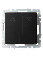 BRITE Выключатель жалюзи 10А ВС10-1-5-БрЧ черный IEK
