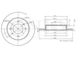 Диск тормозной задний UNIO BRD-20229