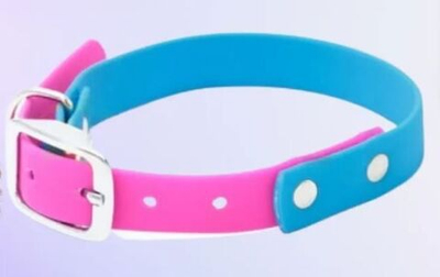Моськи-Авоськи Ошейник из биотана, размер М, ширина 15 мм, длина 27-35 см, цвет голубой/розовый