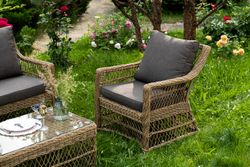 "Гранд Латте" лаунж-зона из искусственного ротанга, цвет соломенный