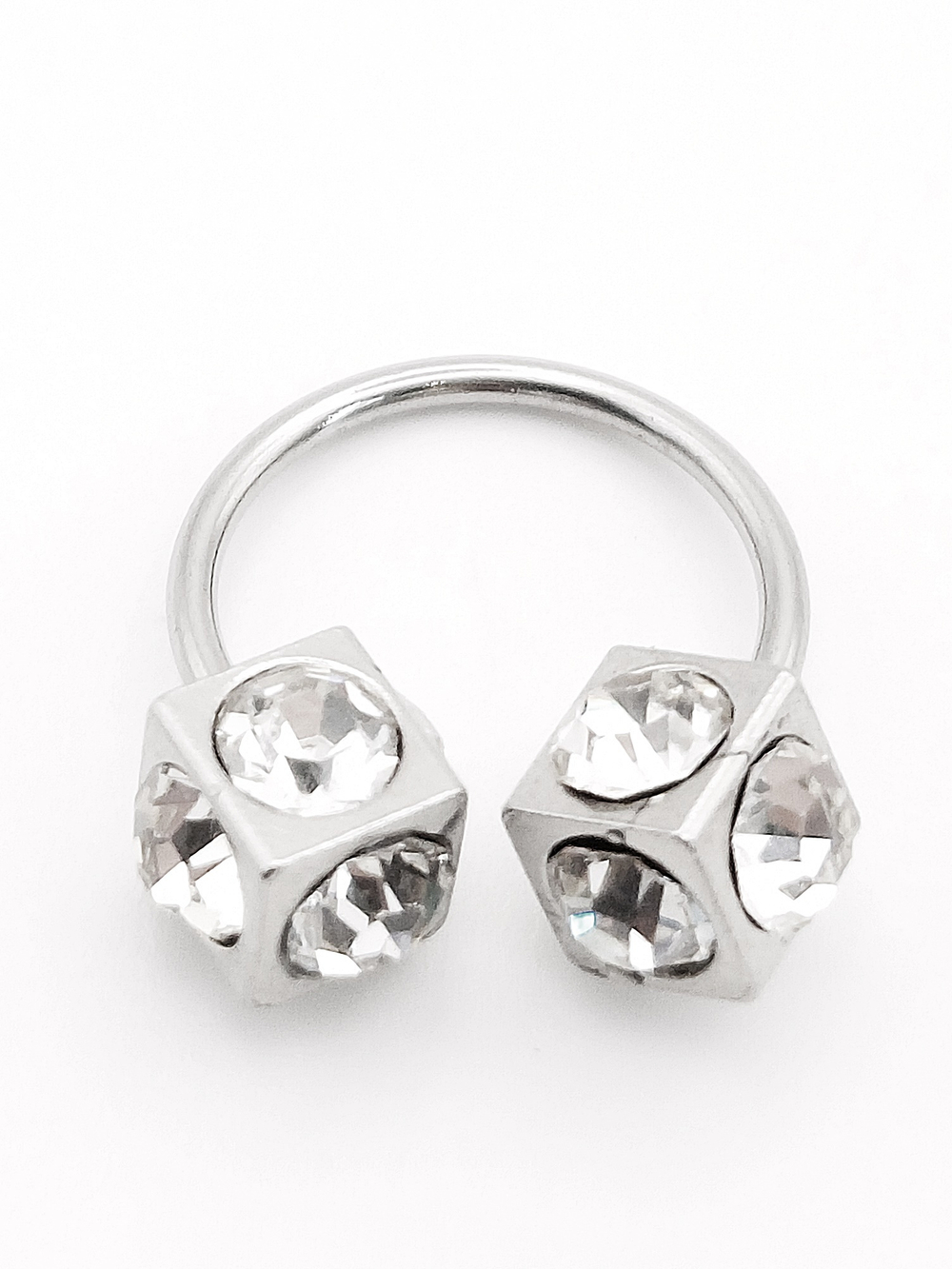 Подкова 14 мм для пирсинга "Кубик Макс". Медицинская сталь. 1 шт