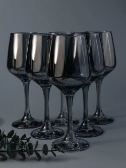Набор бокалов для вина, 450 мл, 6 шт. серые