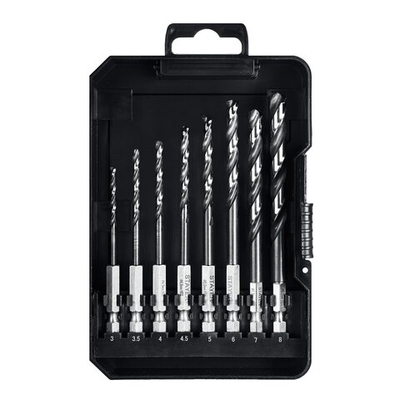 STAYER НЕХ-1/4″, 8 шт, набор сверл по металлу для винтовёртов и шуруповертов IMPACT READY (29603-H8)