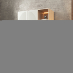 Шкаф Агератум МДФ двухсекционный с стеллажом Лайн керамика (0,27) А10032 матовая - Дуб Сонома 3025  150*45*260