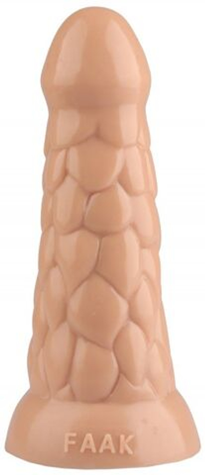 Телесная анальная рельефная втулка - 19,5 см. (Цвет: телесный)