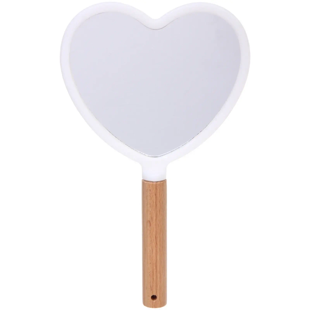 Зеркало косметическое с ручкой «Cute look - Королева», сердце, цвет белый 14*23,3см