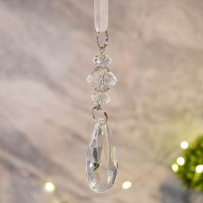 Подвеска "Сияющая капля" 10см, прозрачный