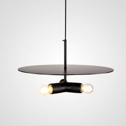 Люстра Rh Utilitaire Disk Triple Pendant Black By Imperiumloft