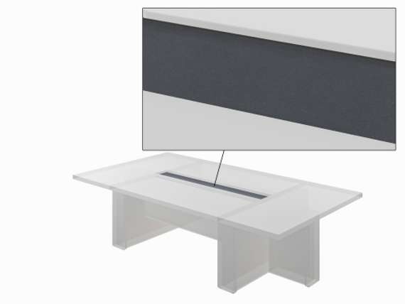 Центральная вставка стола переговоров 1600х198х22 без блока розеток T-111