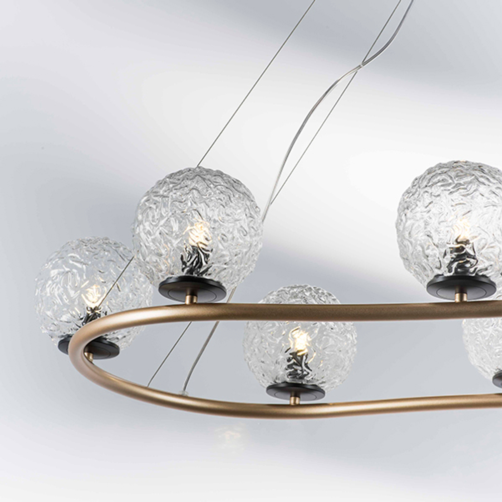 815283 Люстра BARI 8х10W(led) G9 ЗОЛОТО/ЧЕРНЫЙ МАТОВЫЙ