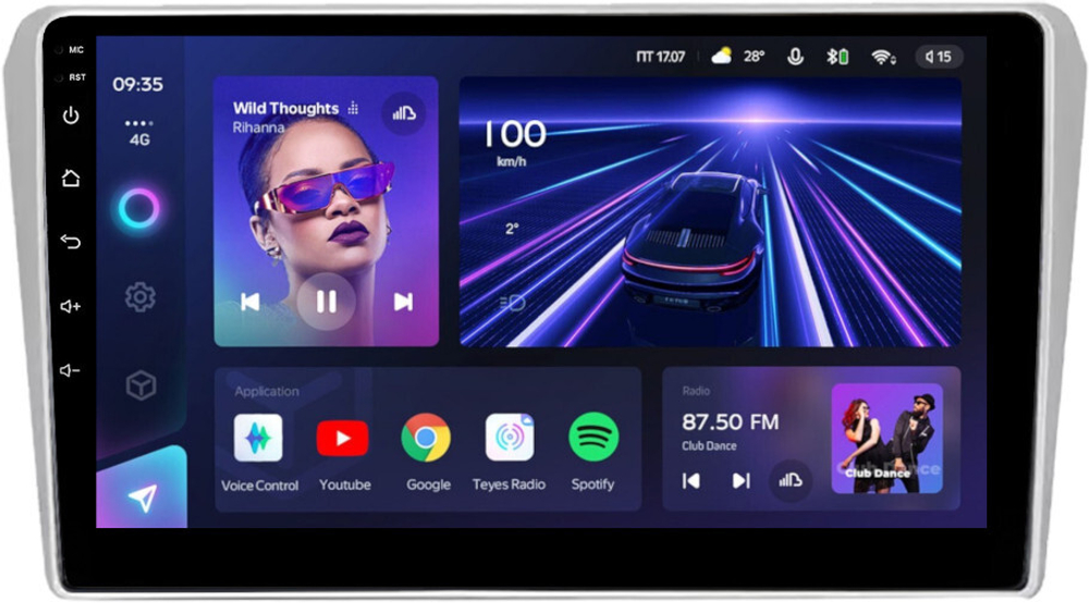 Магнитола для Toyota Avensis T250 2003-2009 (рамка серебро) - Teyes CC3L на Android 10, 8-ядер, CarPlay, 4G SIM-слот