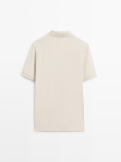 Massimo Dutti Поло из рельефного хлопка, дымчатый