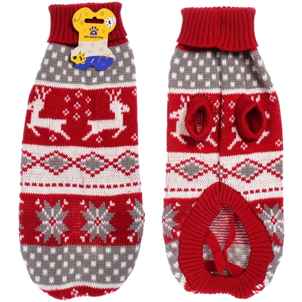 Кофта - свитер для мелких пород собак и кошек «BRO Style», снежинки, цвет бордовый, р L