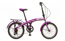 Велосипед 20 HOGGER FLEX V, сталь, складной, 7-скор., пурпурный