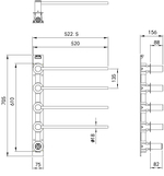Полотенцесушитель электрический встраиваемый WONZON & WOGHAND MÜNCHEN, Брашированное золото (WW-A354-BG)
